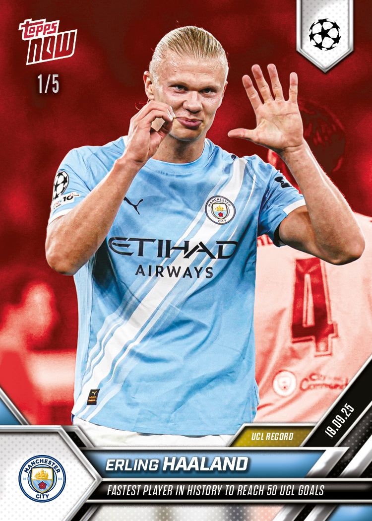 Erling Haaland - 2025-26 UCL Topps NOW® - Card 20 - LOOK FOR AUTO - PR: 2266