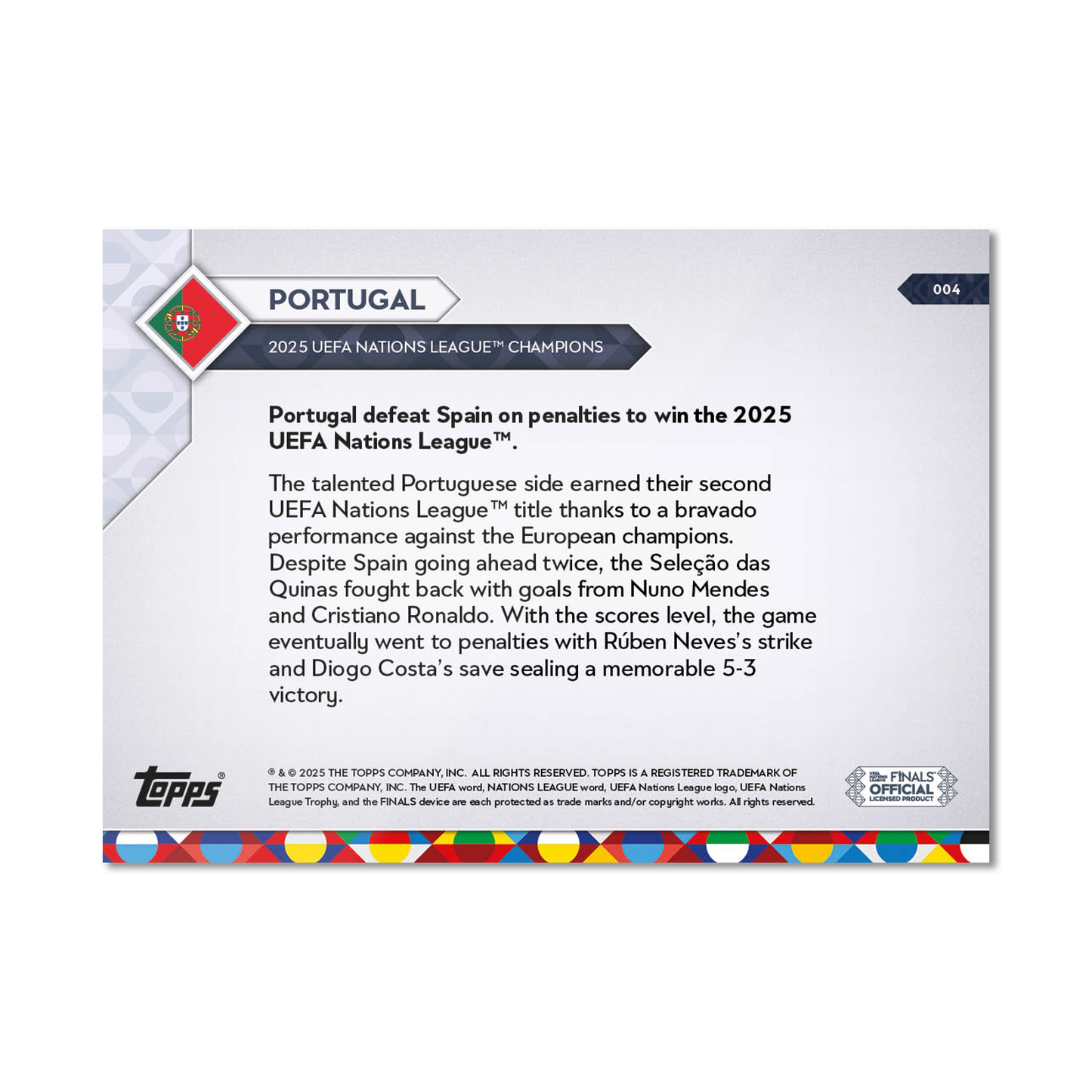 Portugal - 2025 UEFA Nations League Topps NOW® - Card 4 - PR: 2177