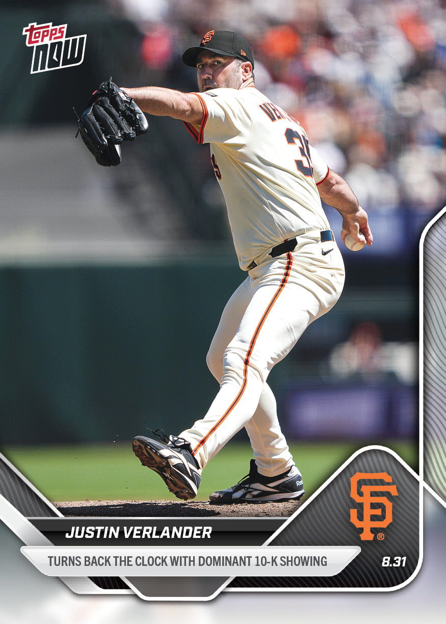 Justin Verlander - 2025 MLB Topps NOW® - Card 639 - PR: 411