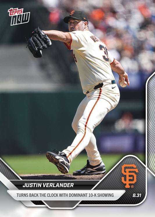 Justin Verlander - 2025 MLB Topps NOW® - Card 639 - PR: 411