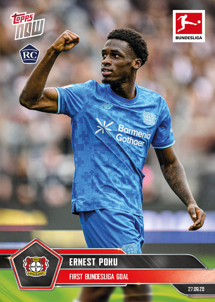 Ernest Poku - 2025-26 Bundesliga Topps NOW® - Card 33 - PR: 303