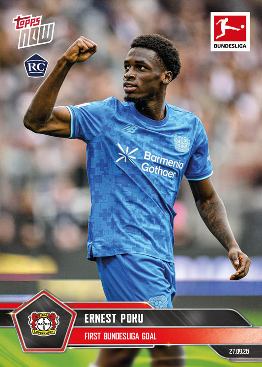 Ernest Poku - 2025-26 Bundesliga Topps NOW® - Card 33 - PR: 303