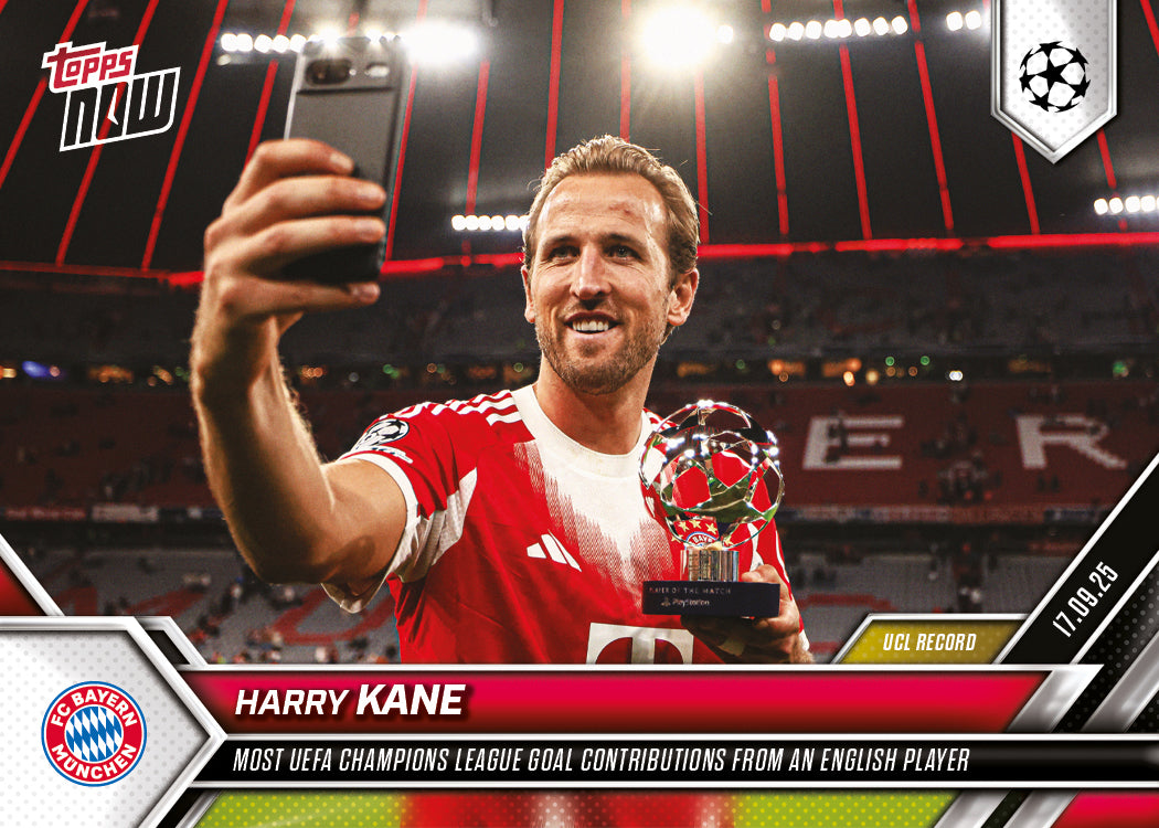 Harry Kane - 2025-26 UCL Topps NOW® - Card 17 - PR: 492