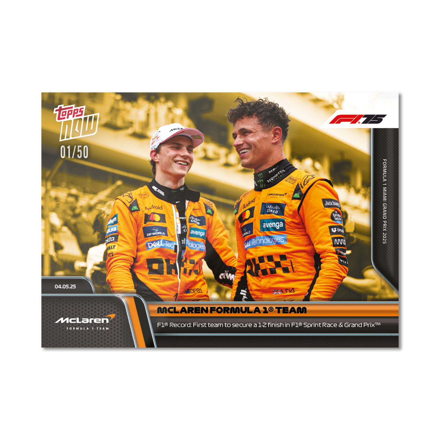 McLaren Formula 1 Team - 2025 Formula 1® Topps NOW® - Card 35 - PR: 1522