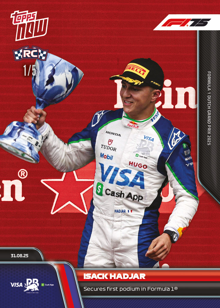 Isack Hadjar - 2025 Formula 1® Topps NOW® - Card 58 - PR: 5891