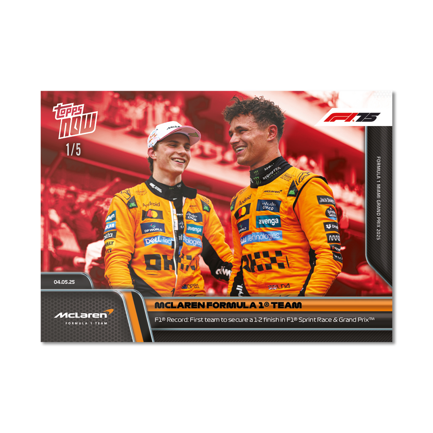 McLaren Formula 1 Team - 2025 Formula 1® Topps NOW® - Card 35 - PR: 1522