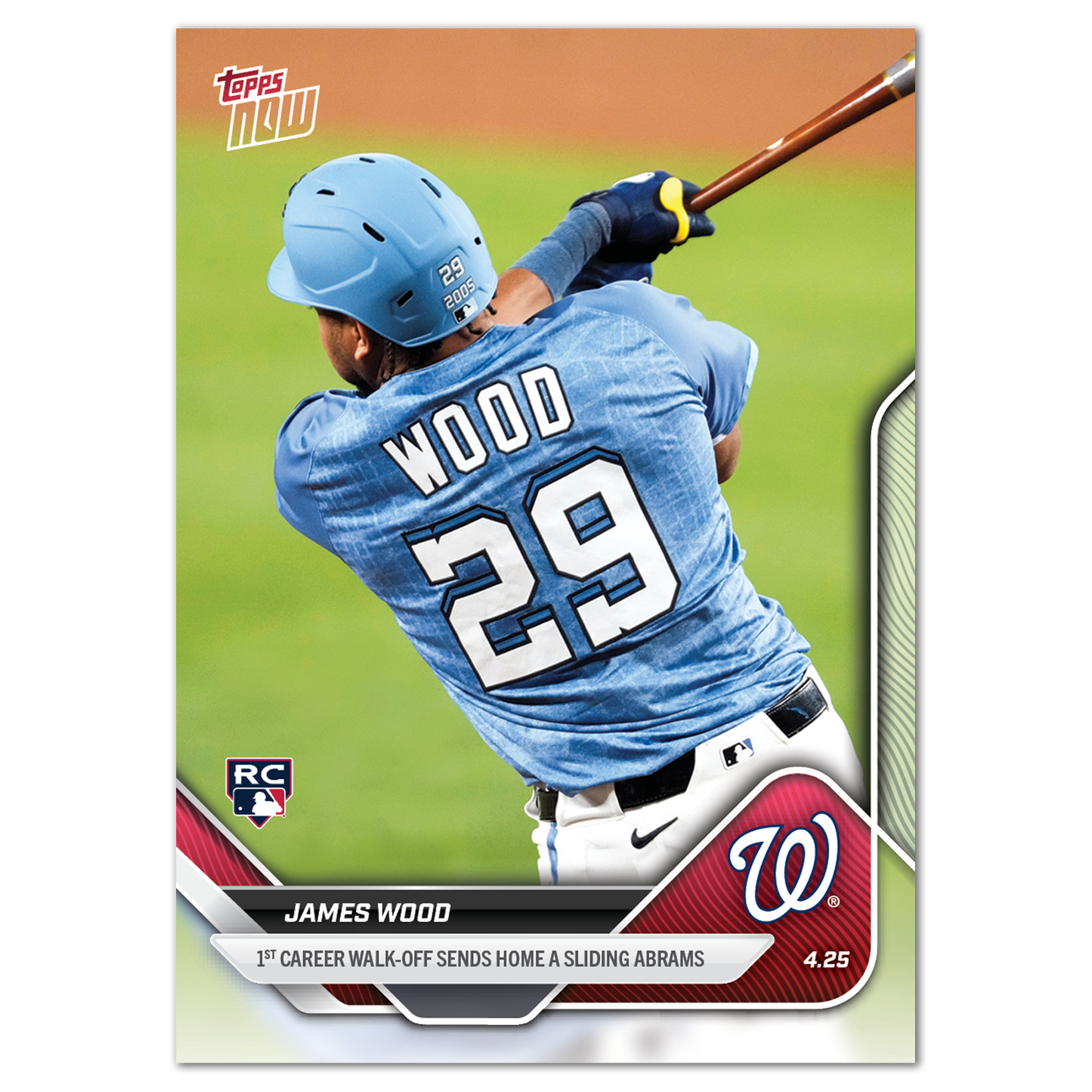 James Wood - 2025 MLB Topps NOW® - Card 106 - PR: 1853