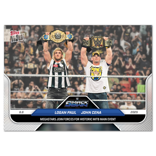 John Cena/Logan Paul - 2025 WWE Topps NOW® - Card 59 - LOOK FOR DUAL AUTO - PR: 6484