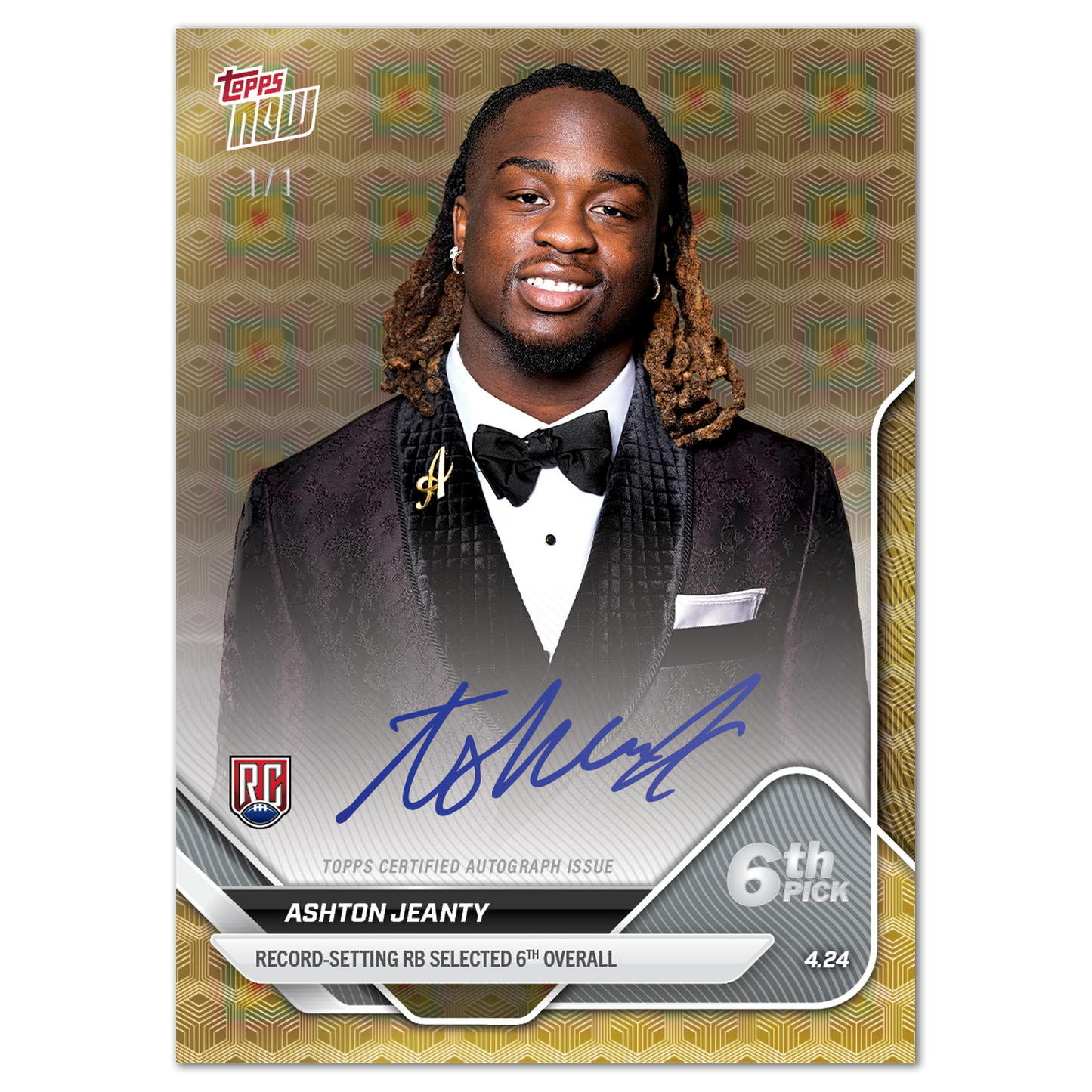 Ashton Jeanty - 2025 Topps NOW® Football - Card D-2 - LOOK FOR AUTOS - PR: 11,798