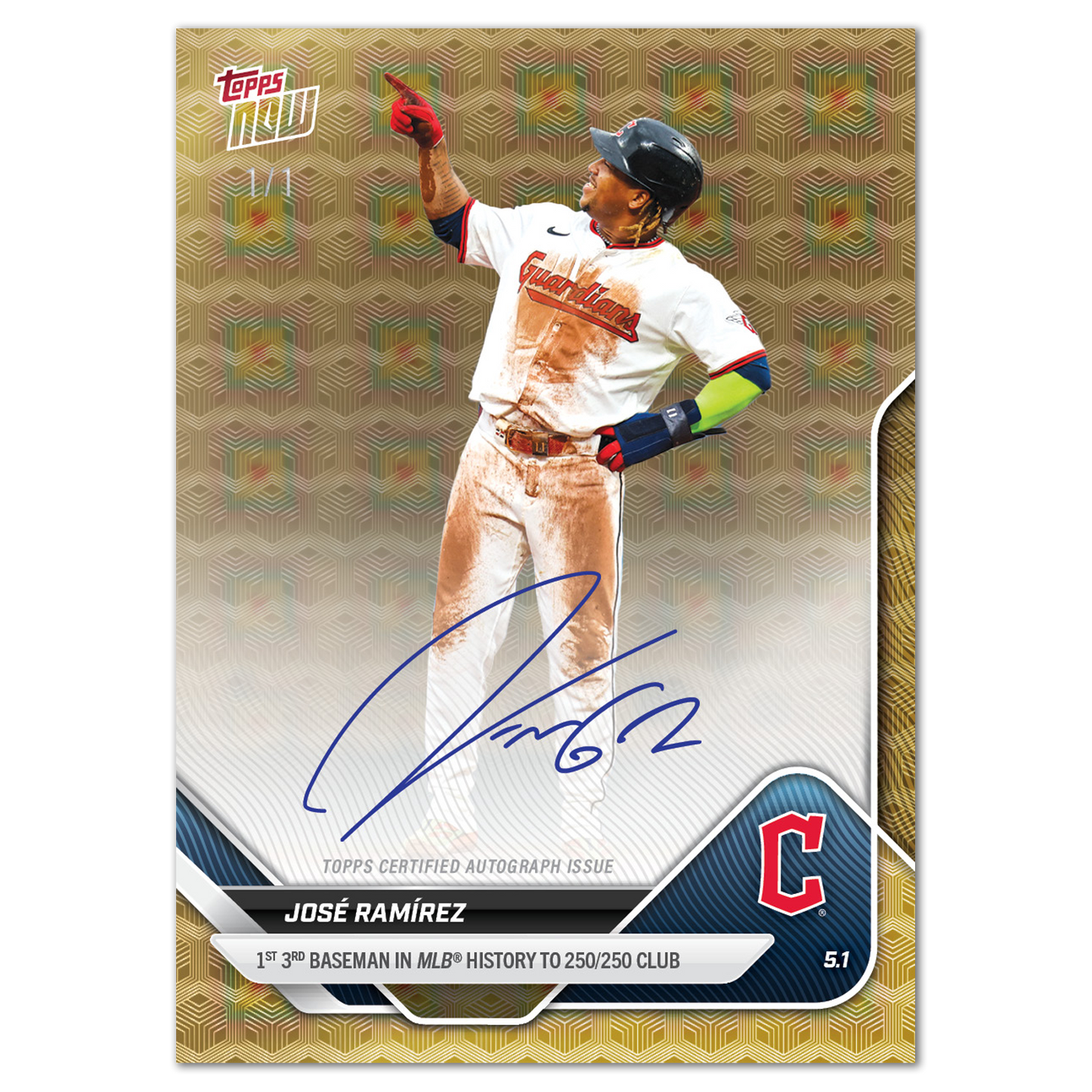 José Ramírez - 2025 MLB Topps NOW® - Card 128 - LOOK FOR AUTOS - PR: 2018