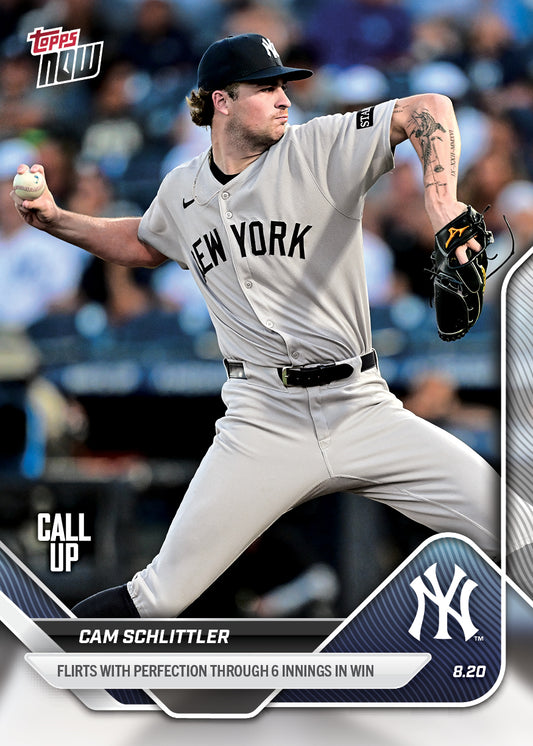 Cam Schlittler - 2025 MLB Topps NOW® - Card 587 - PR: 1232