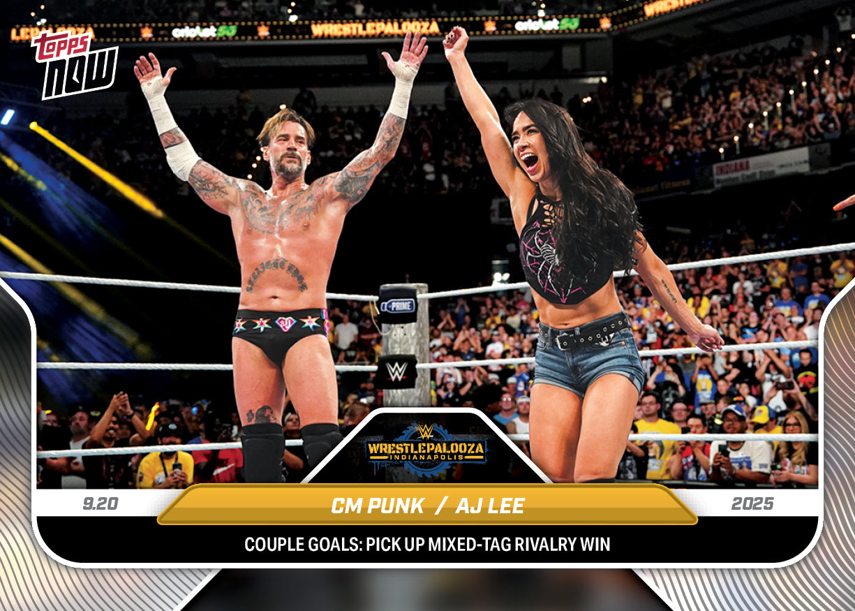 CM Punk / AJ Lee - 2025 WWE Topps NOW® - Card 98 - PR: 2095