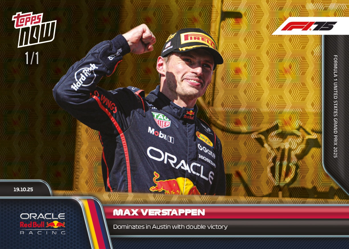 Max Verstappen - 2025 Formula 1® Topps NOW® - Card 71 - PR: 2325