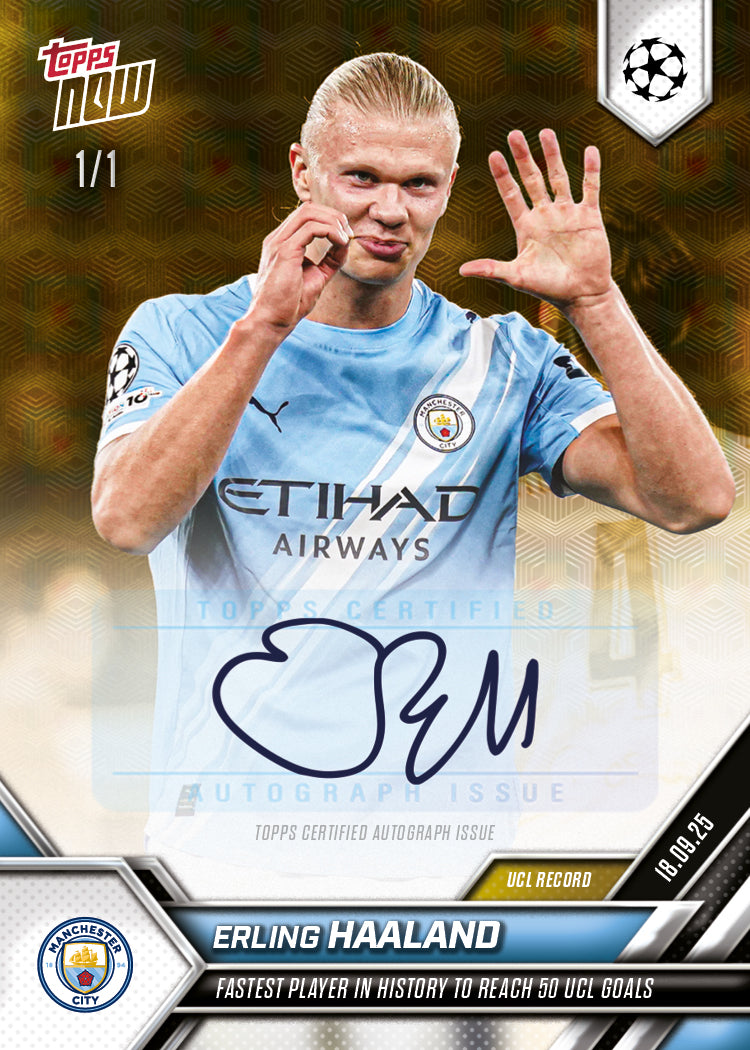 Erling Haaland - 2025-26 UCL Topps NOW® - Card 20 - LOOK FOR AUTO - PR: 2266