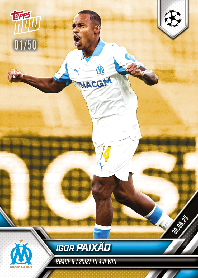 Igor Paixão - 2025-26 UCL Topps NOW® - Card 26 - PR: 133