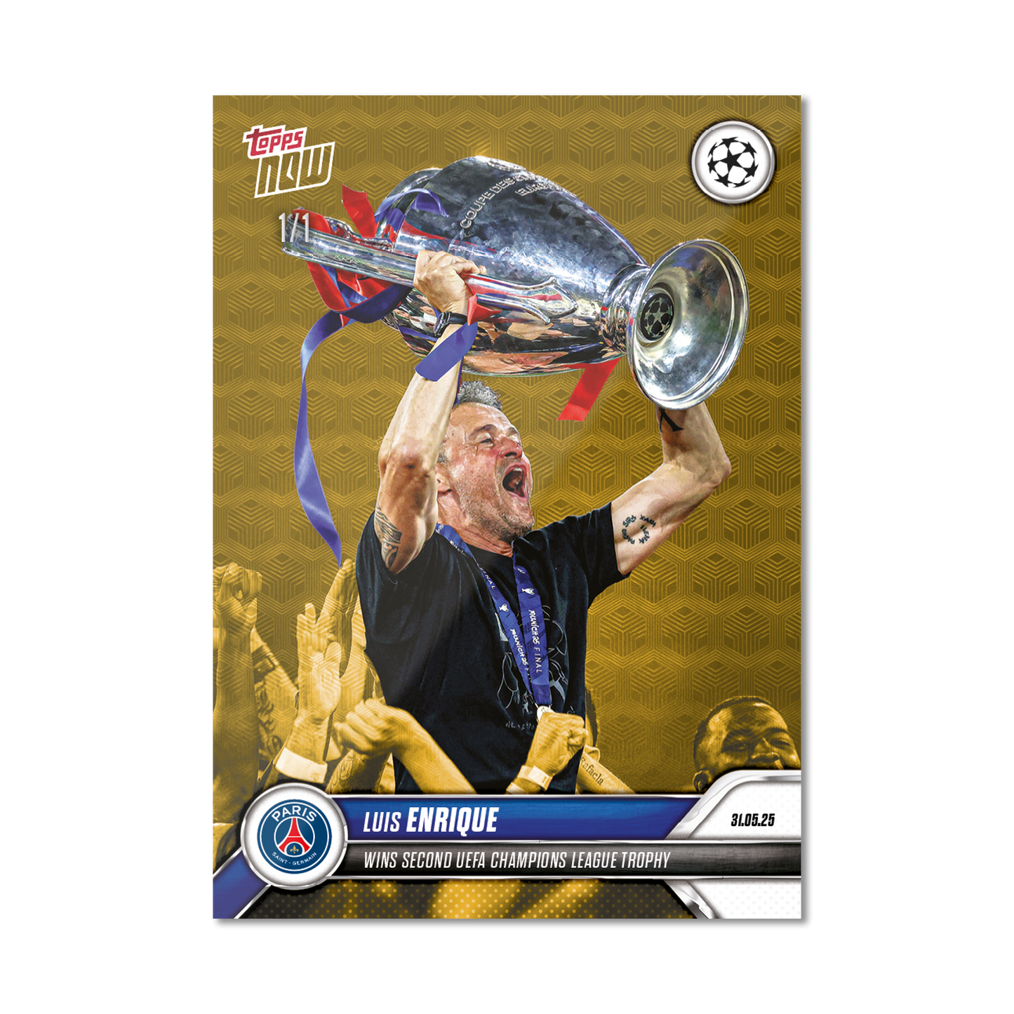 Luis Enrique - 2024-25 UCL Topps NOW® - Card 161 - LOOK FOR AUTO - PR: 1221