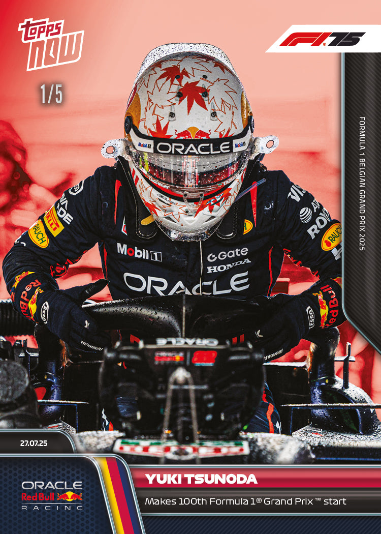 Yuki Tsunoda - 2025 Formula 1® Topps NOW® - Card 53 - PR: 1312