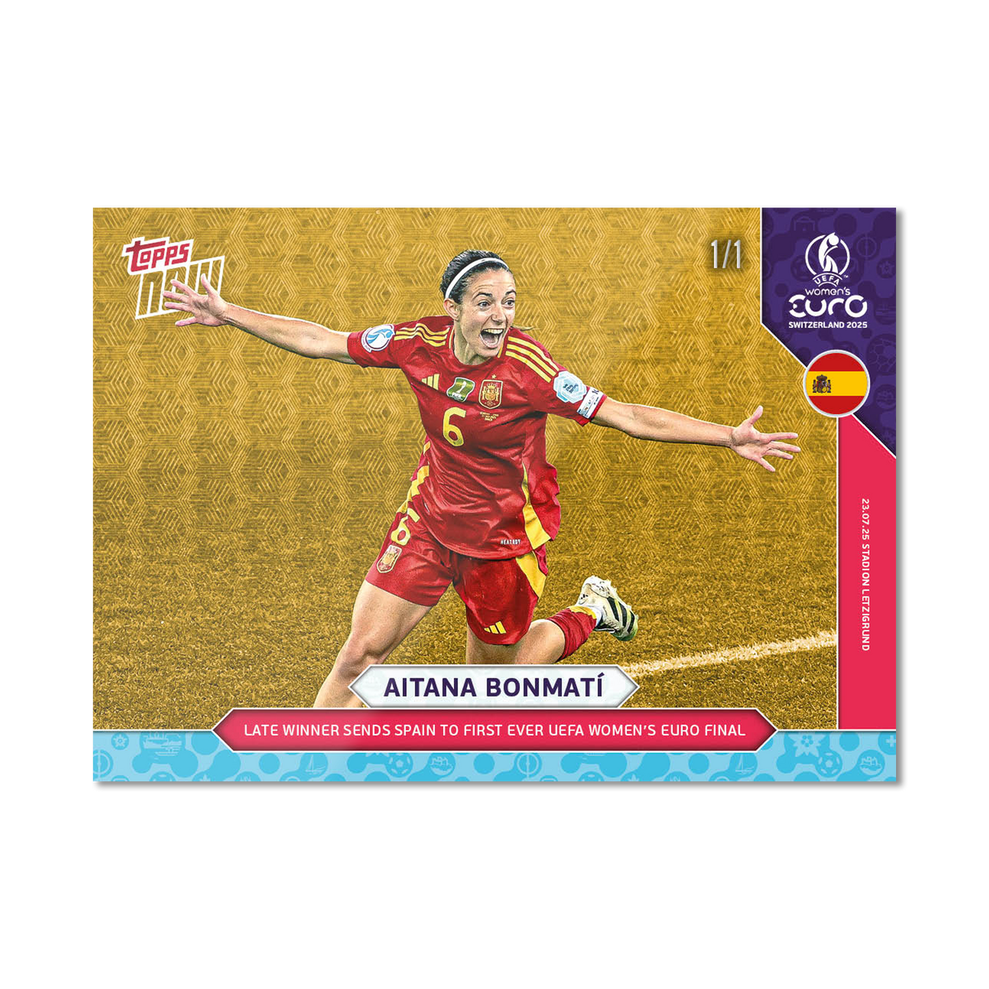 Aitana Bonmatí - UEFA Women’s EURO 2025™ Topps NOW® - Card 26 - PR: 837