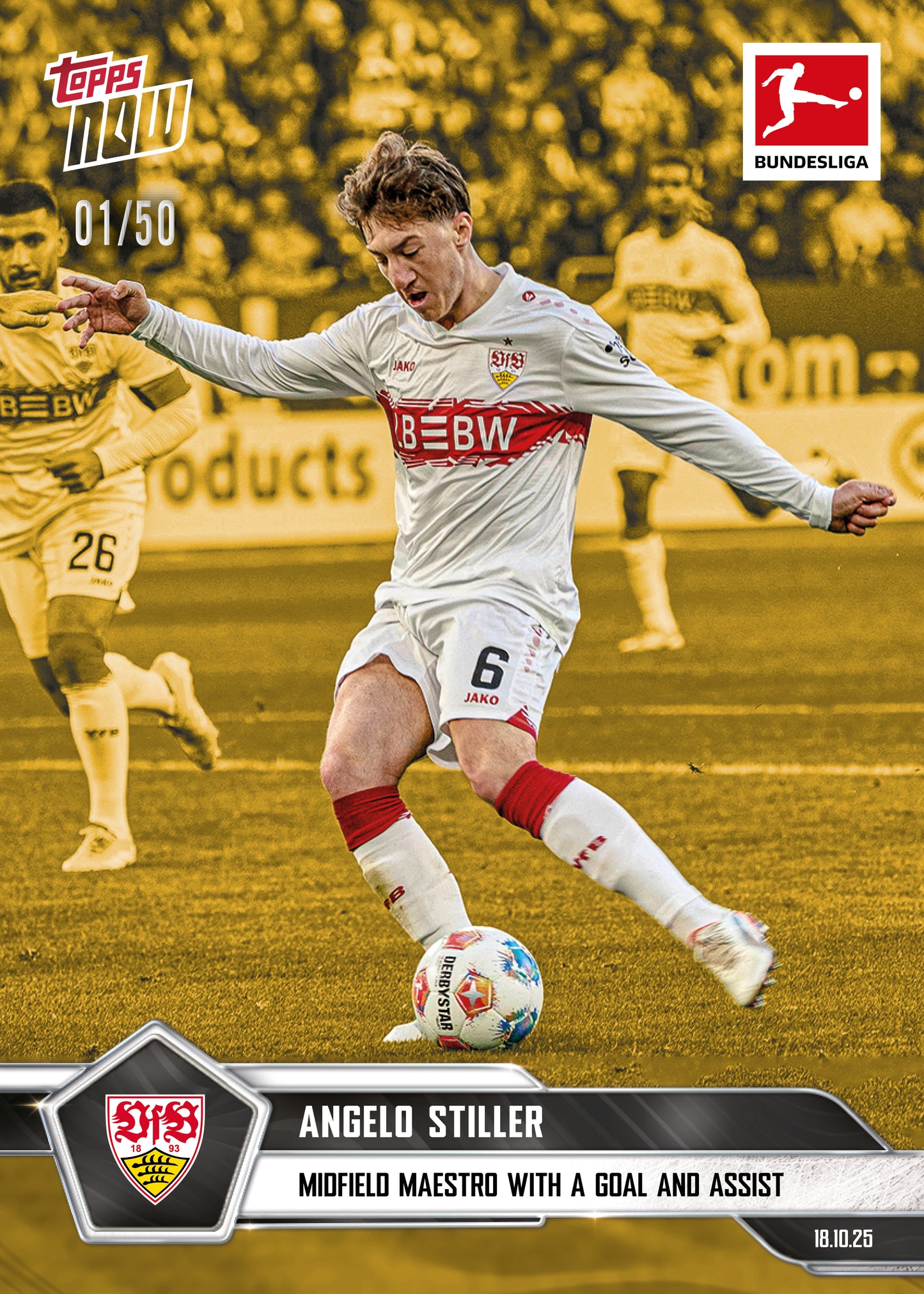 Angelo Stiller - 2025-26 Bundesliga Topps NOW® - Card 45 - PR: 188