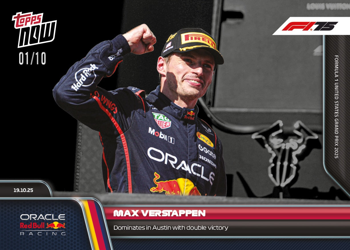Max Verstappen - 2025 Formula 1® Topps NOW® - Card 71 - PR: 2325