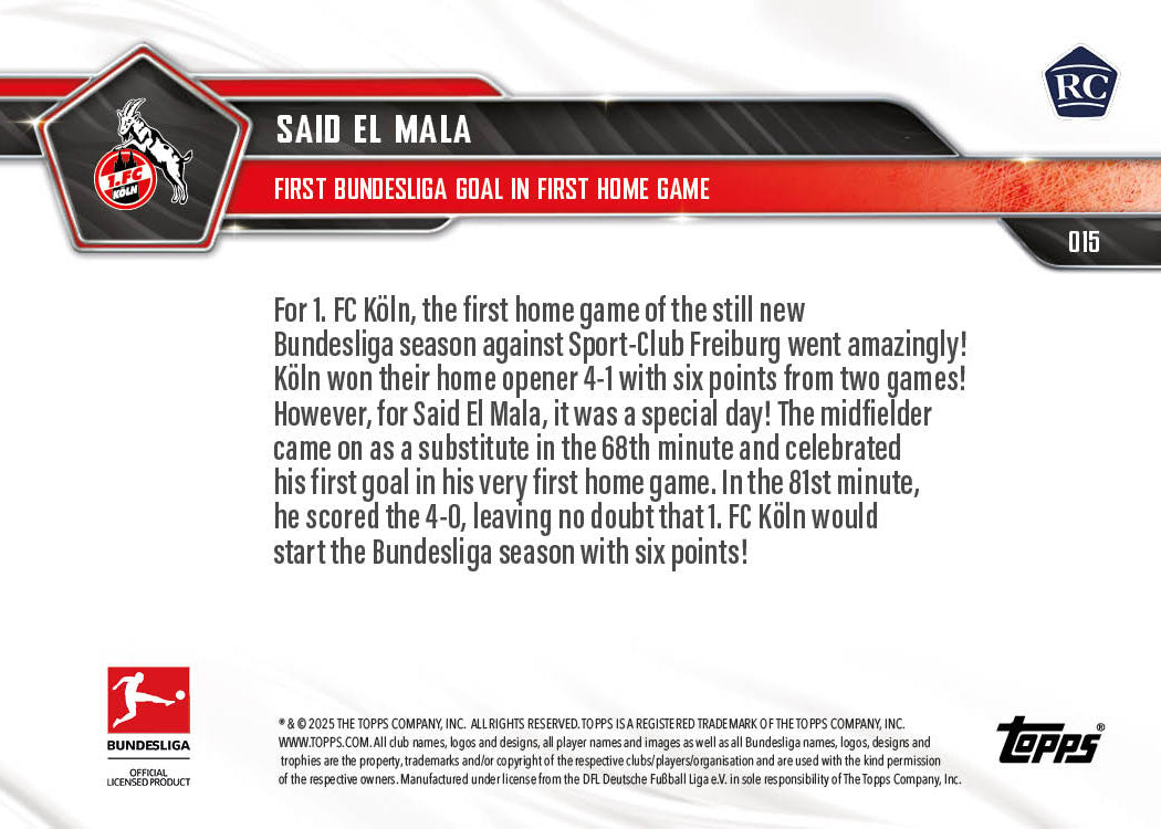 Said El Mala - 2025-26 Bundesliga Topps NOW® - Card 15 - PR: 1212
