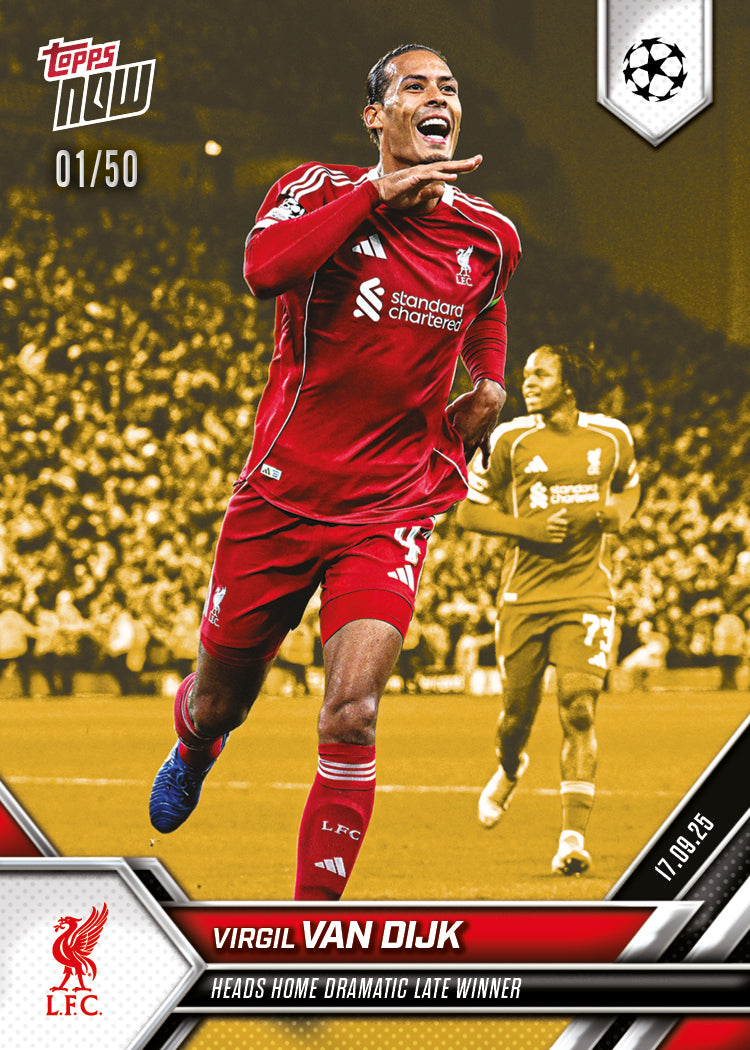 Virgil van Dijk - 2025-26 UCL Topps NOW® - Card 15 - PR: 585