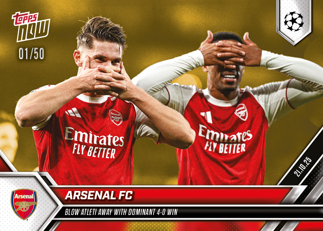 Arsenal FC - 2025-26 UCL Topps NOW® - Card 36 - PR: 1493