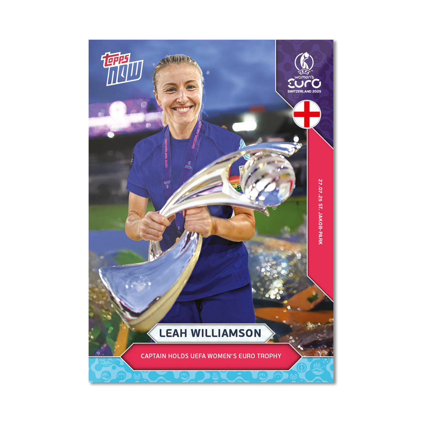 Leah Williamson - UEFA Women’s EURO 2025™ Topps NOW® - Card 27 - LOOK FOR AUTO - PR: 915