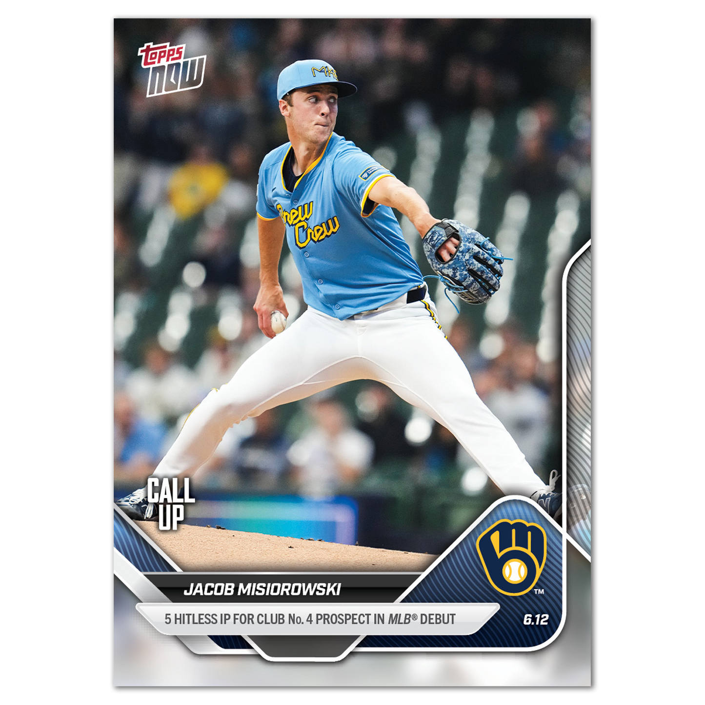 Jacob Misiorowski - 2025 MLB Topps NOW® - Card 291 - PR: 4122