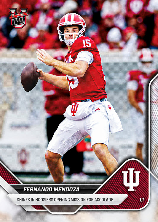 Fernando Mendoza - 2025-26 Bowman U NOW® Football - Card 64 - PR: 5619
