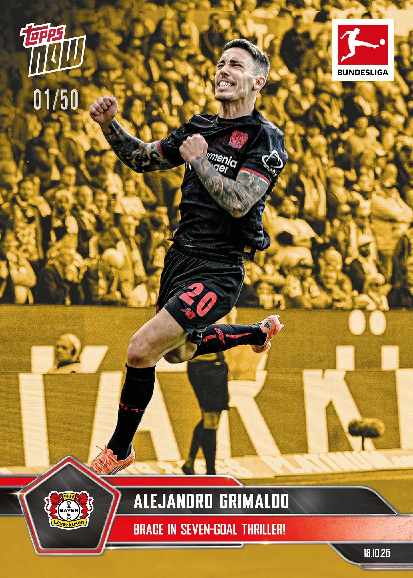 Alejandro Grimaldo - 2025-26 Bundesliga Topps NOW® - Card 42 - PR: 115