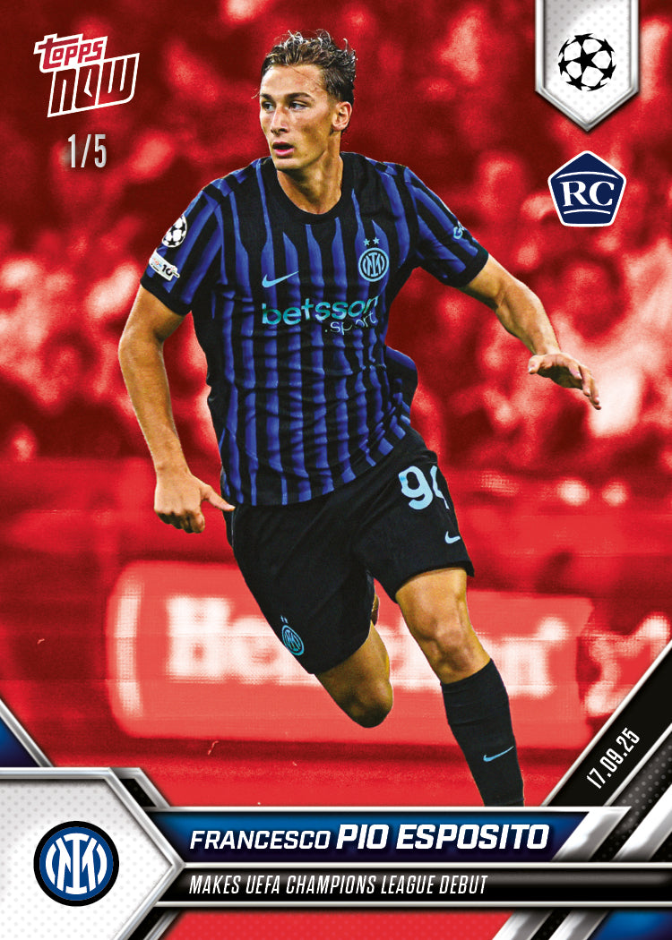 Francesco Pio Esposito - 2025-26 UCL Topps NOW® - Card 13 - PR: 1039