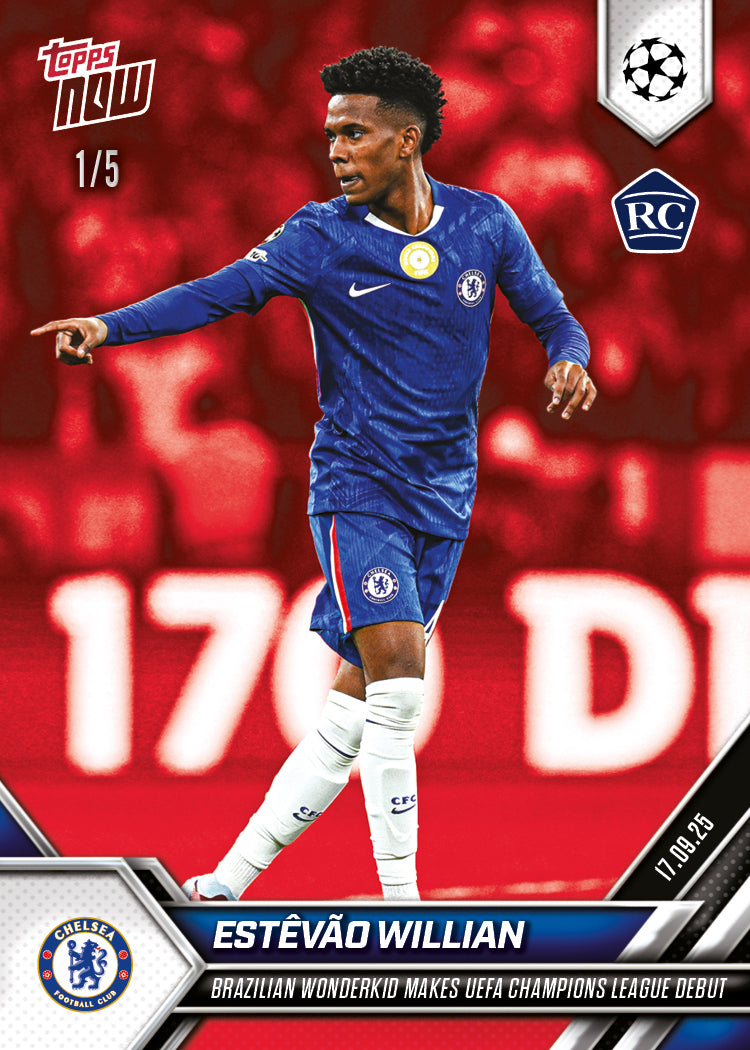 Estêvão - 2025-26 UCL Topps NOW® - Card 18 - PR: 2194