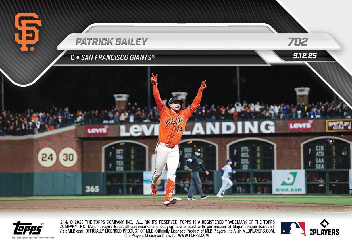 Patrick Bailey - 2025 MLB Topps NOW® - Card 702 - PR: 959