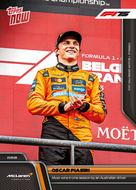 Oscar Piastri - 2025 Formula 1® Topps NOW® - Card 52 - PR: 2404