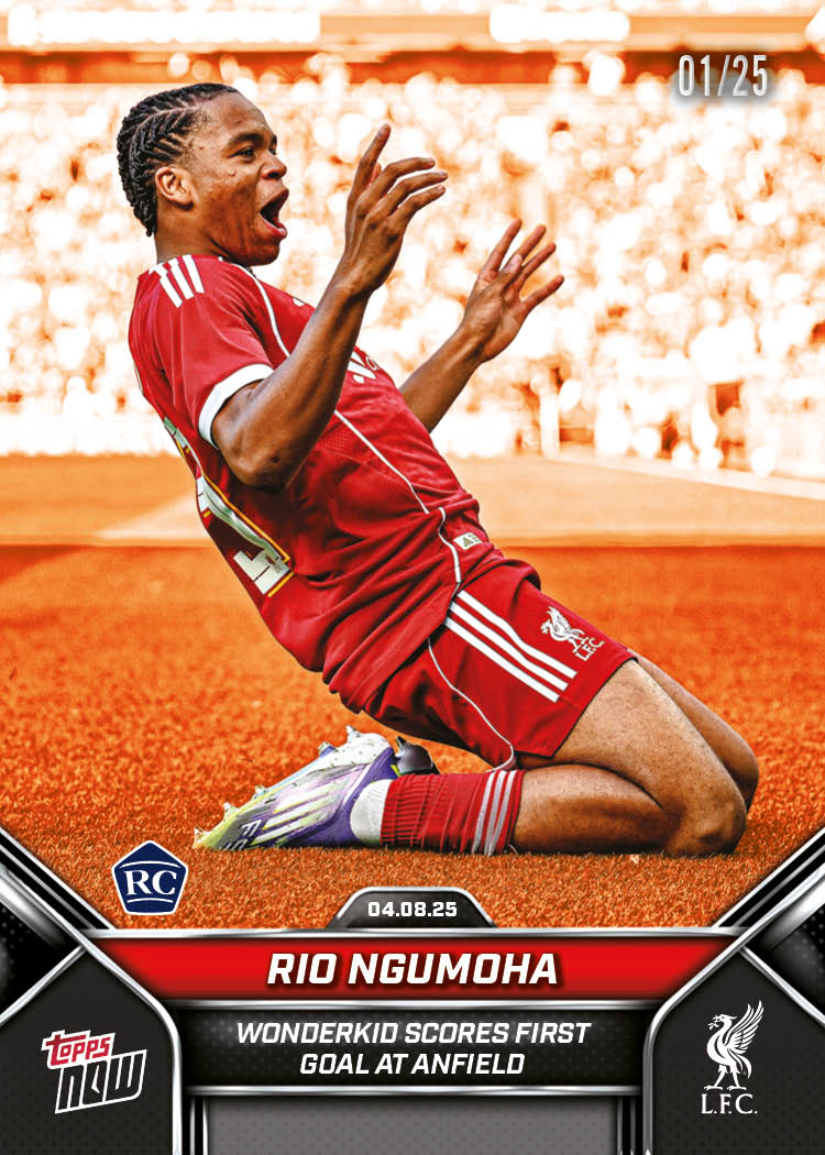 Rio Ngumoha - 2024-25 Liverpool Topps NOW® - Card 3 - PR: 8991