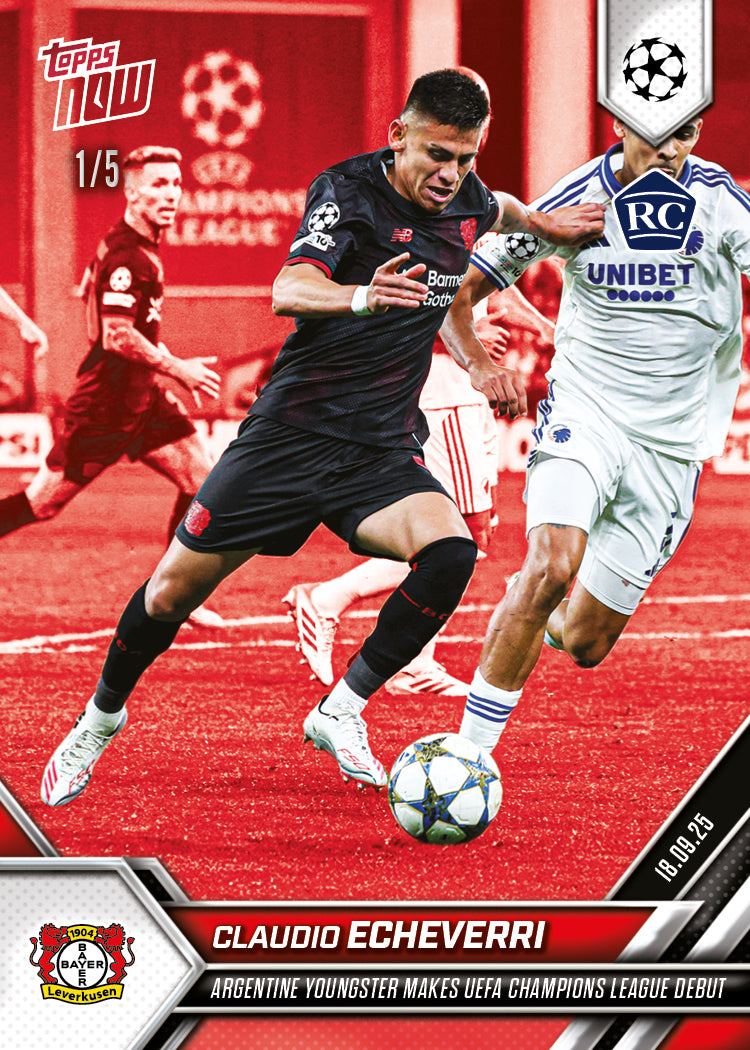 Claudio Echeverri - 2025-26 UCL Topps NOW® - Card 22 - PR: 846