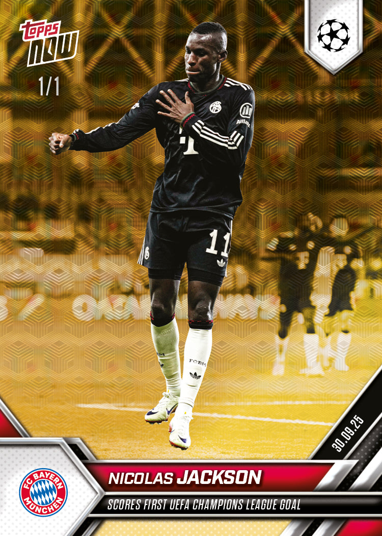 Nicolas Jackson - 2025-26 UCL Topps NOW® - Card 27 - PR: 187