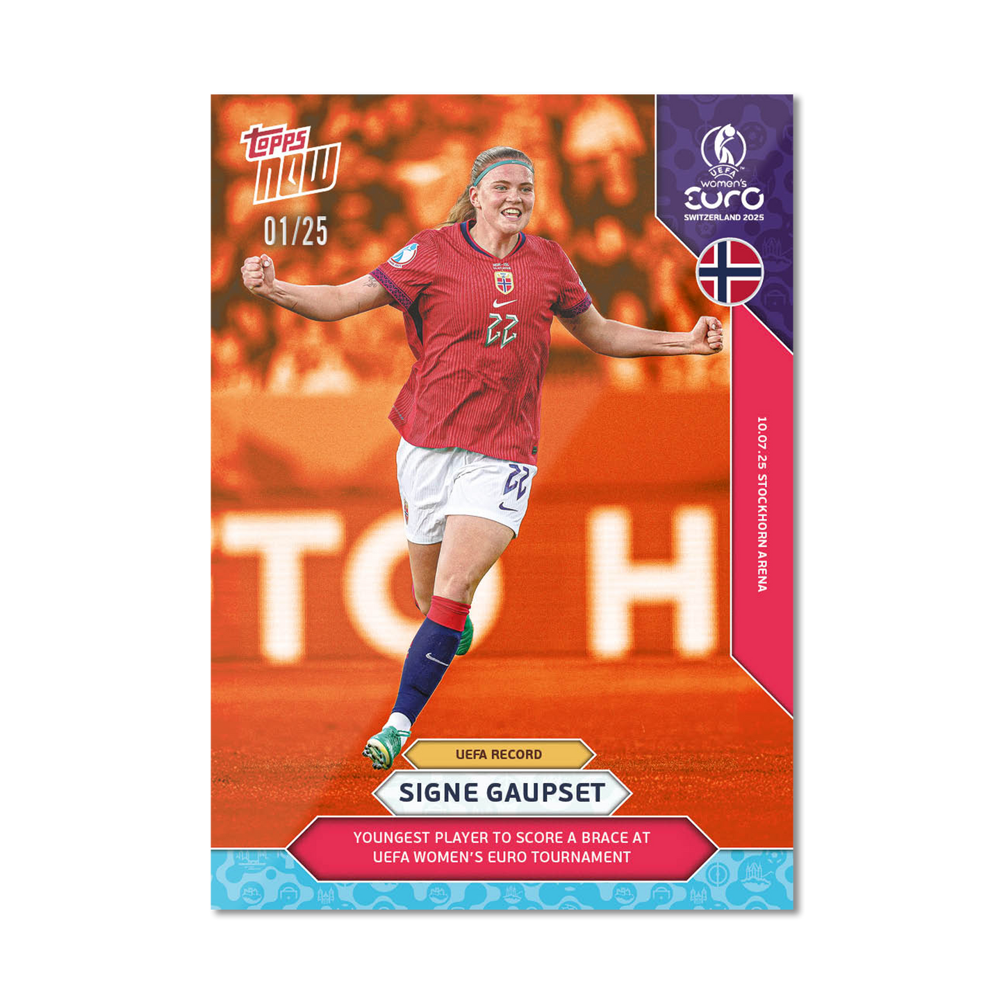 Signe Gaupset - UEFA Women’s EURO 2025™ Topps NOW®  - Card 15 - PR: 198