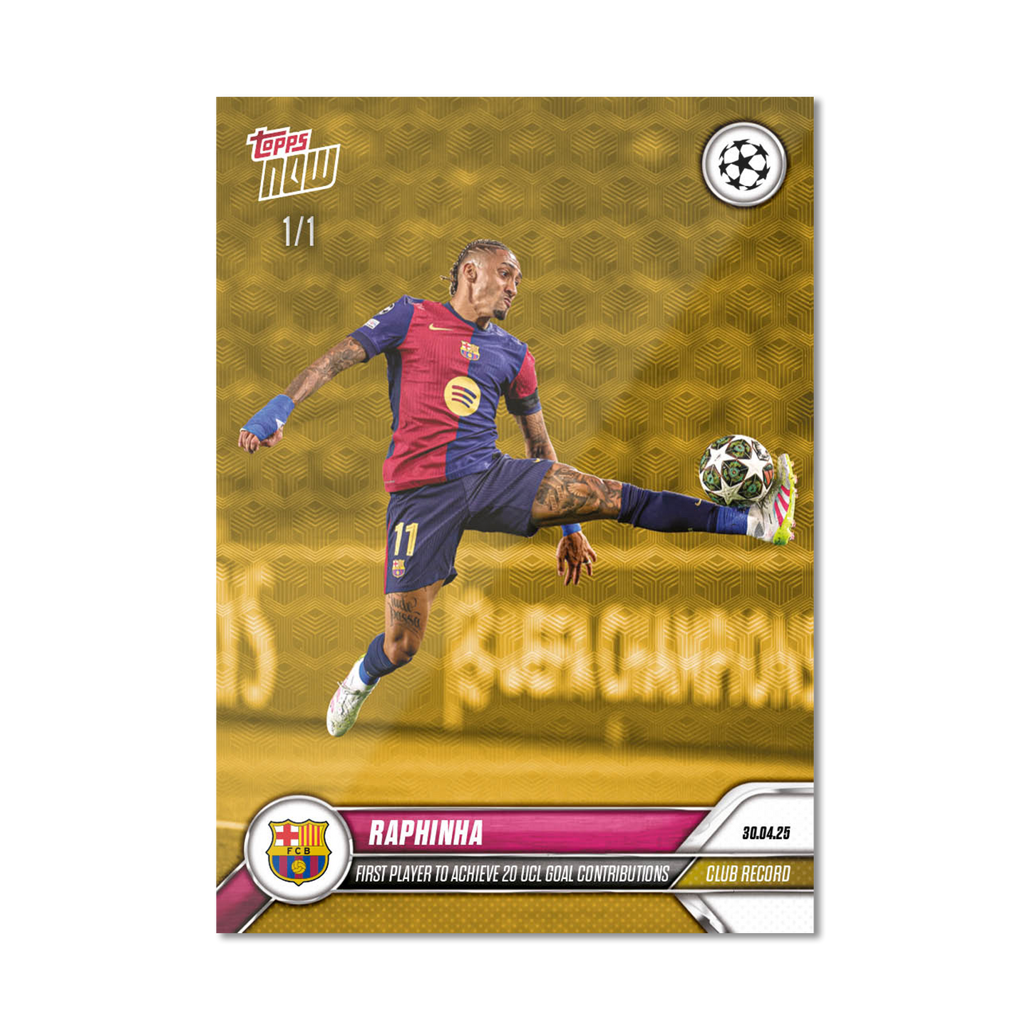 Raphinha - 2024-25 UCL Topps NOW® - Card 147 - PR: 856