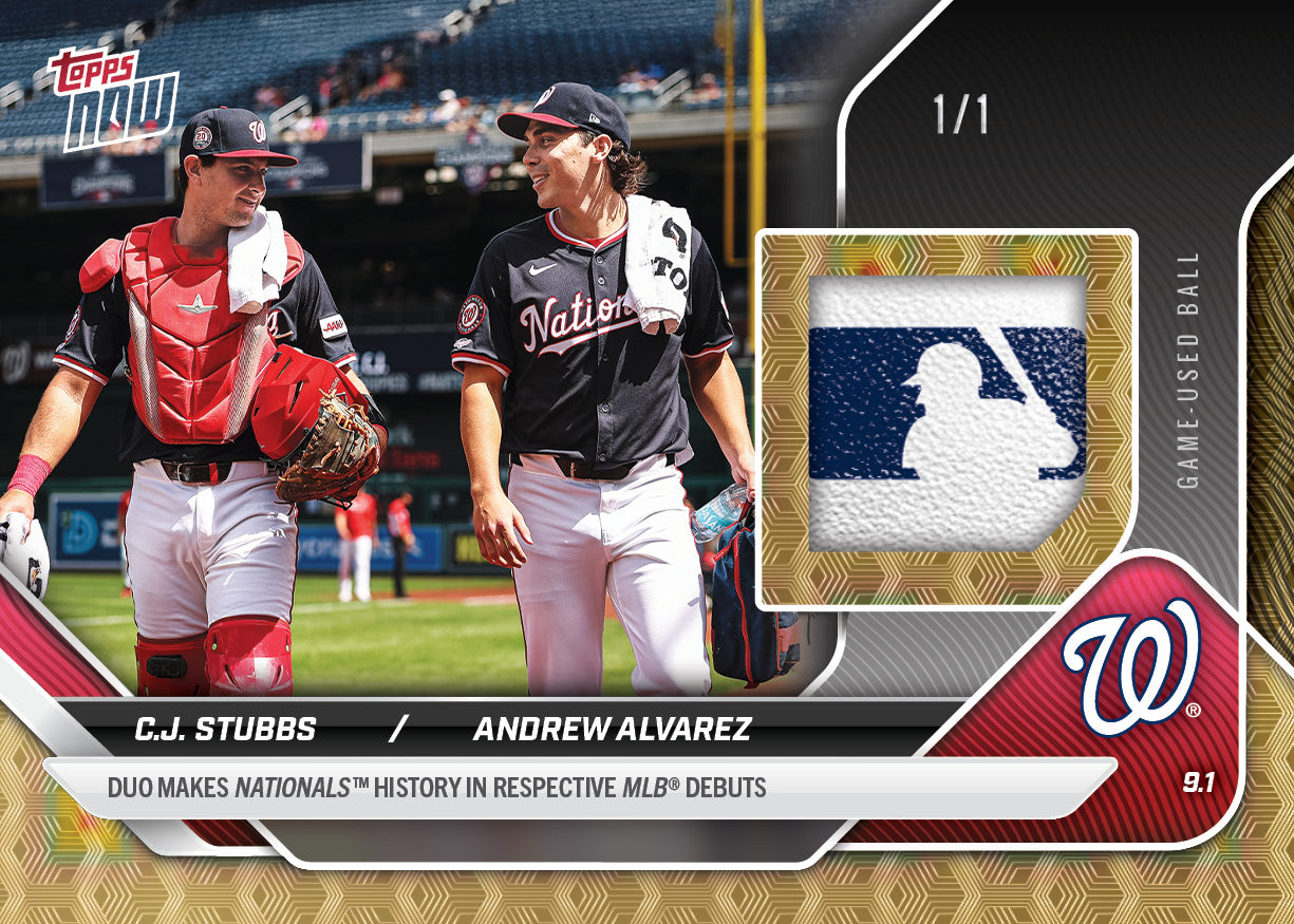 C.J. Stubbs / Andrew Alvarez - 2025 MLB Topps NOW® - Card 647 - LOOK FOR RELICS - PR: 1067