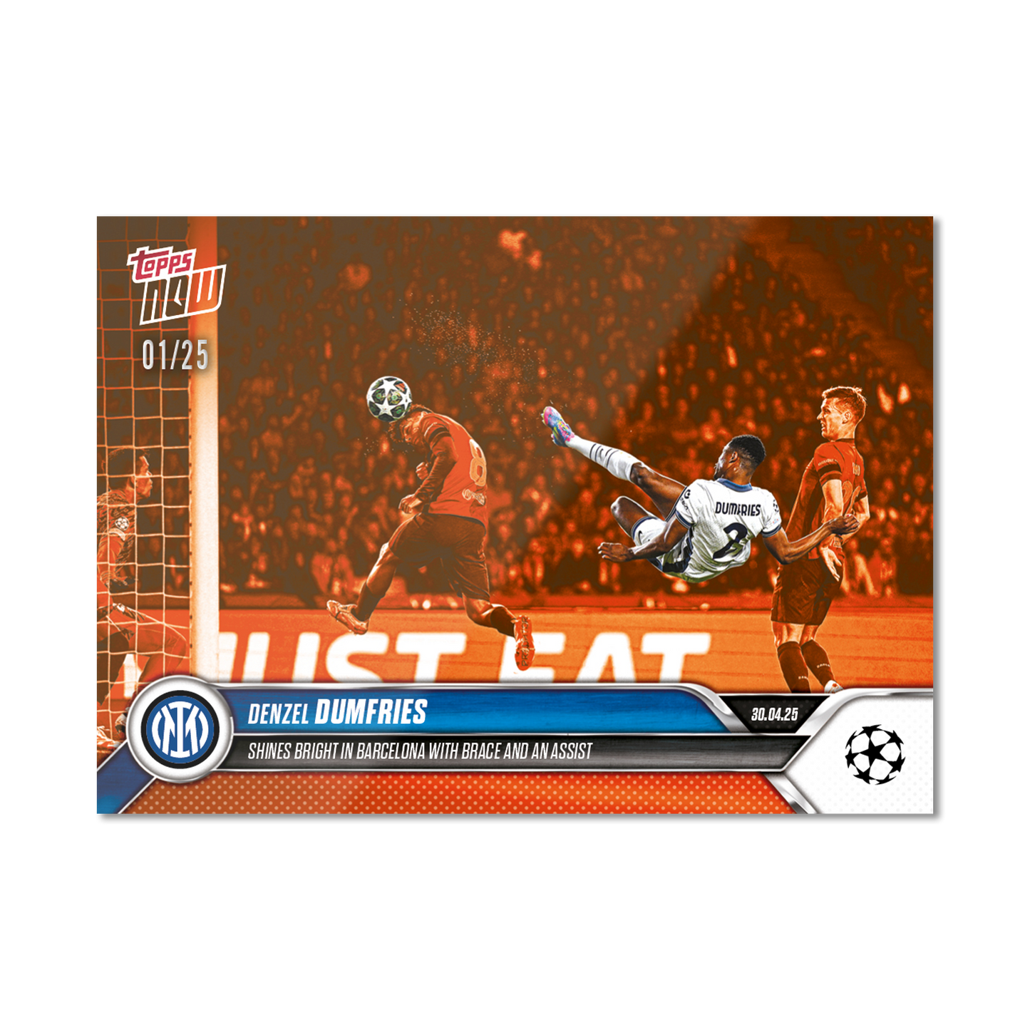Denzel Dumfries - 2024-25 UCL Topps NOW® - Card 151 - PR: 451