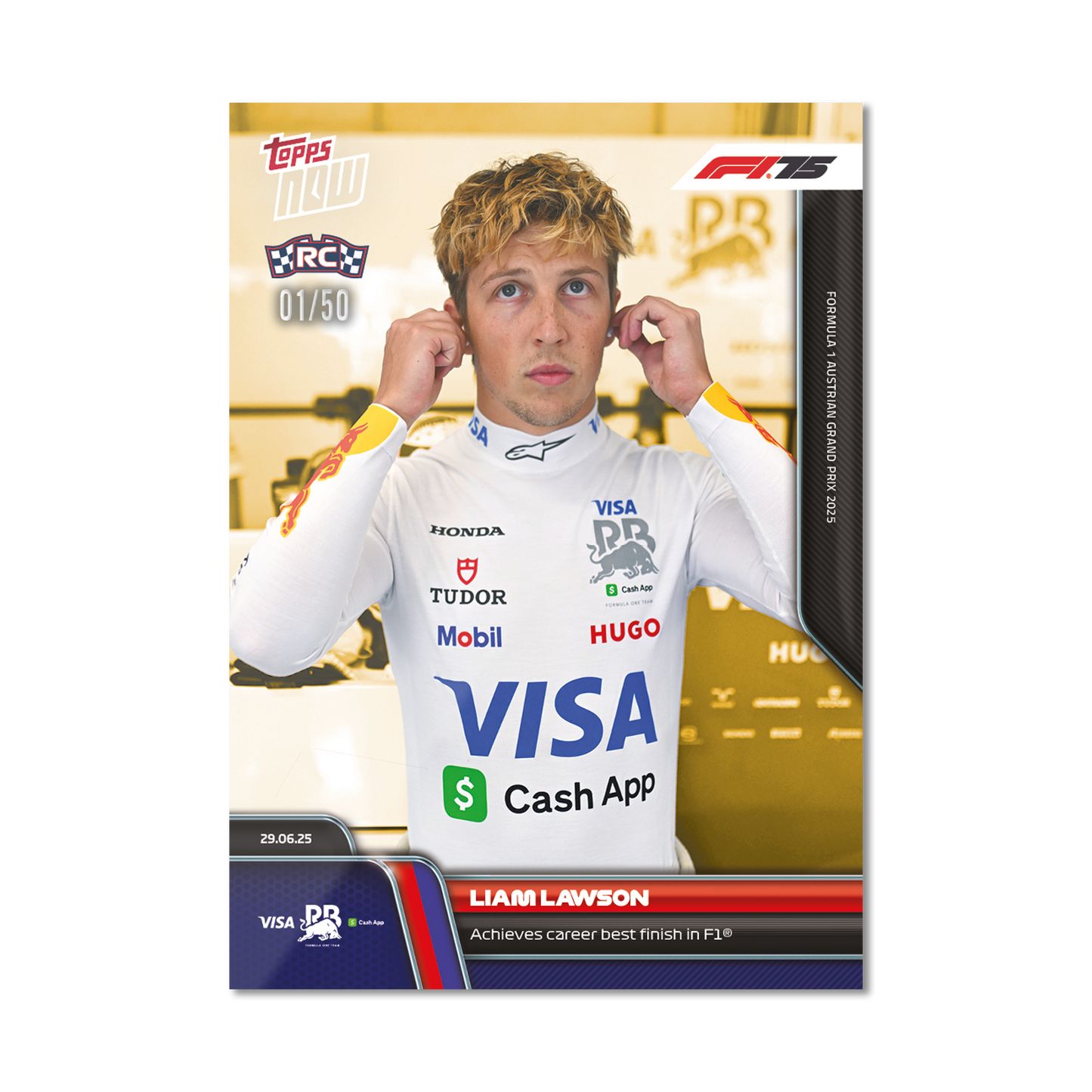Liam Lawson - 2025 Formula 1® Topps NOW® - Card 49 - PR: 798