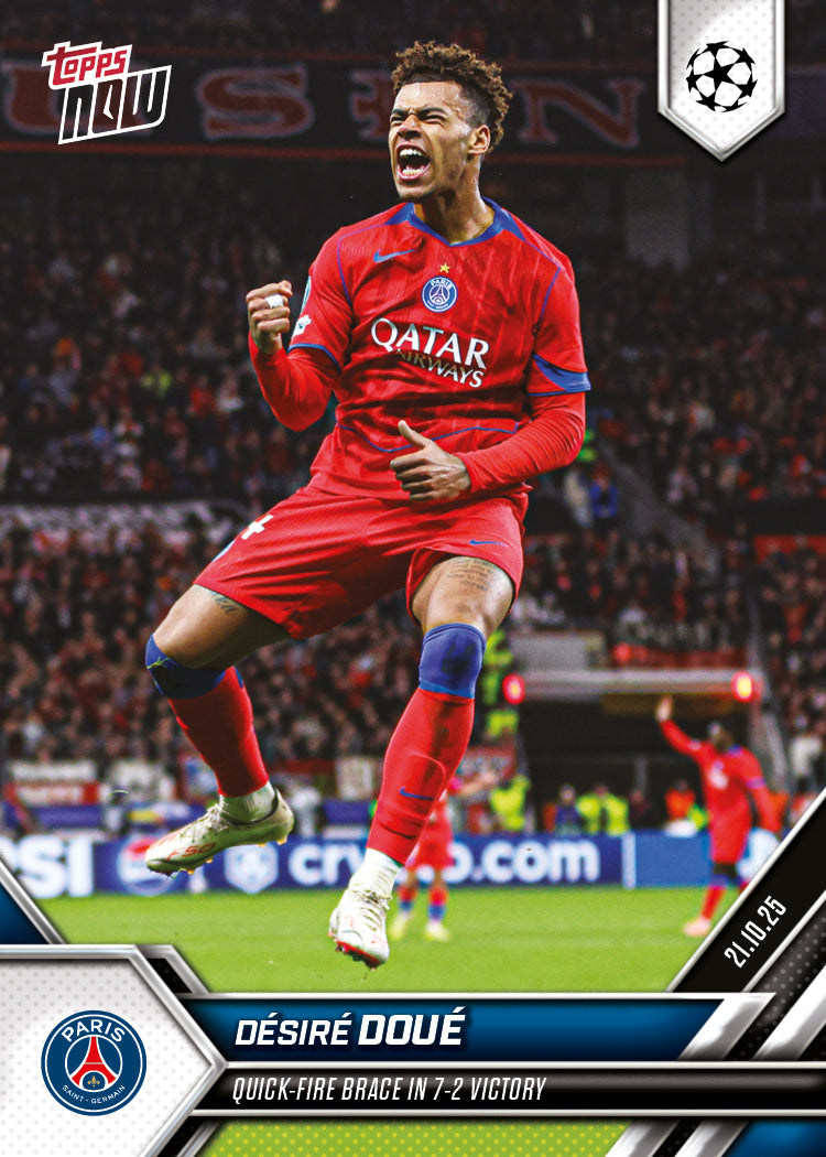 Désiré Doué - 2025-26 UCL Topps NOW® - Card 37 - PR: 446