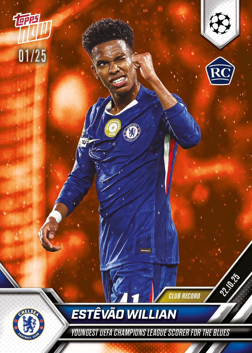 Estêvão Willian - 2025-26 UCL Topps NOW® - Card 39 - PR: 3182