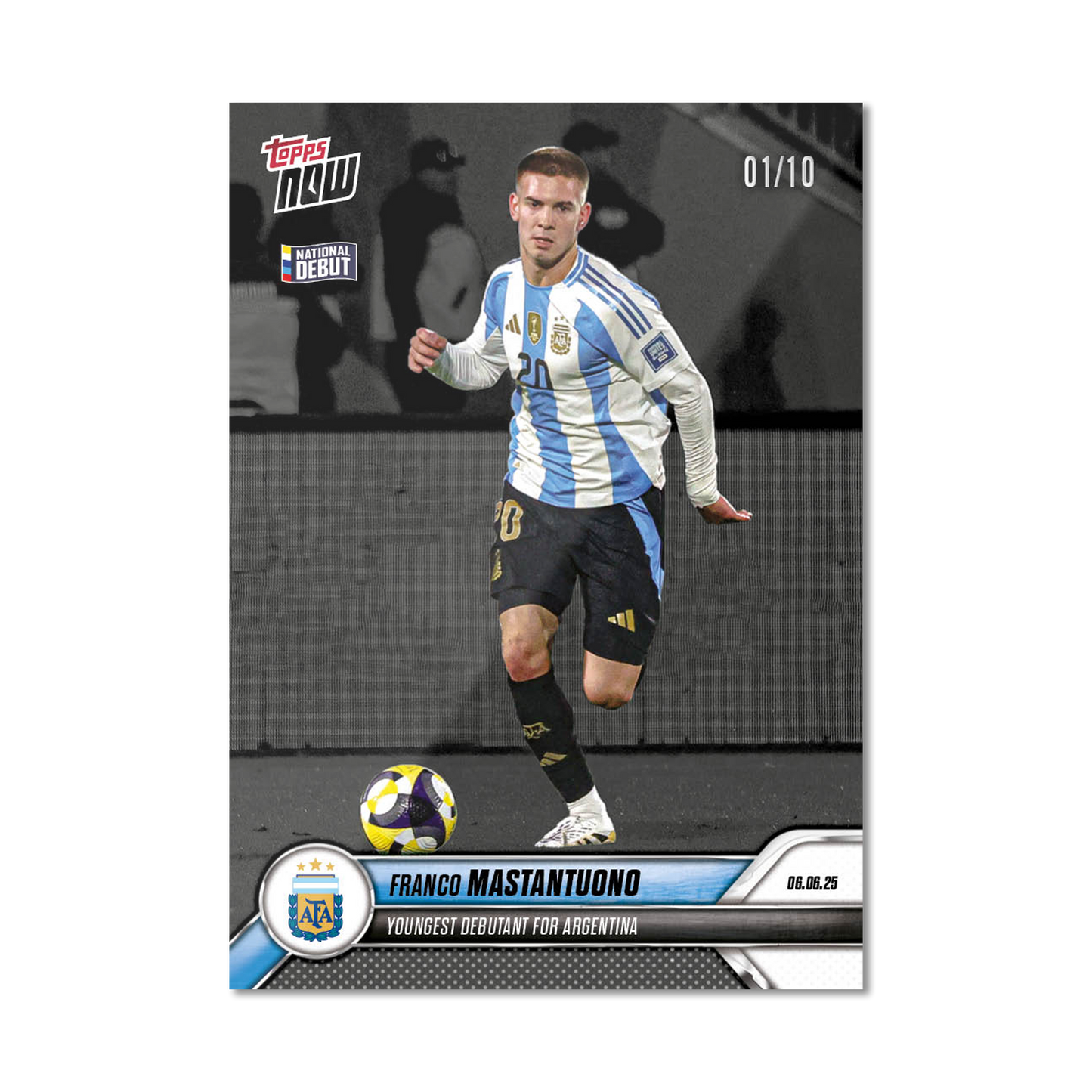 Franco Mastantuono - 2024-25 Argentina Topps NOW® - Card 1 - PR: 7463