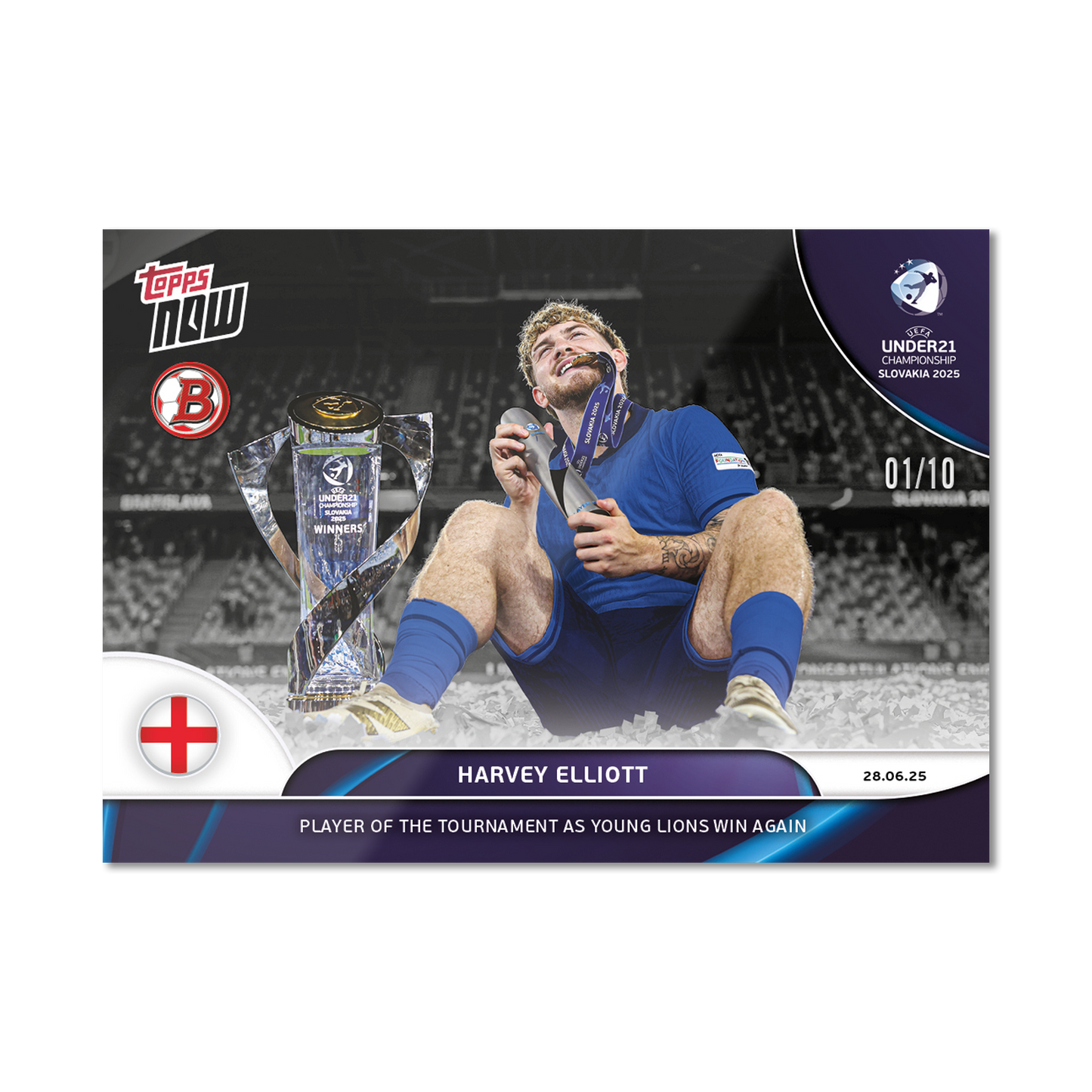 Harvey Elliott - 2025 UEFA Euro U-21 Topps NOW® - Card 12  - PR: 433