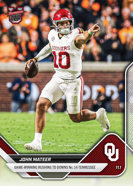 John Mateer - 2025-26 Bowman U NOW® Football - Card 39