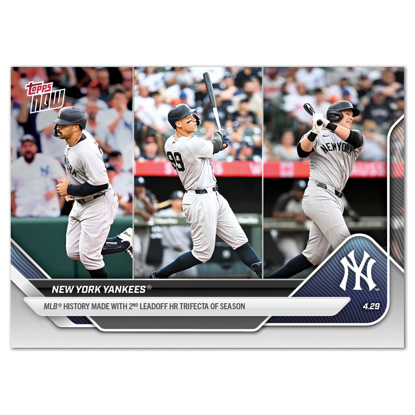 New York Yankees - 2025 MLB Topps NOW® - Card 119 - PR: 2129