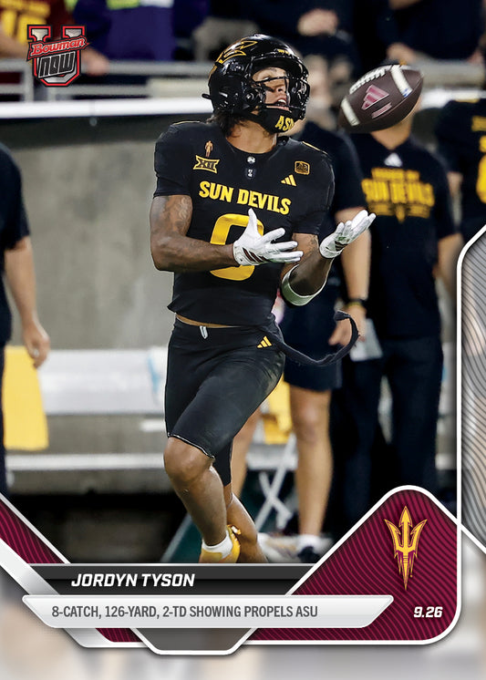 Jordyn Tyson - 2025-26 Bowman U NOW® Football - Card 18 - PR: 605